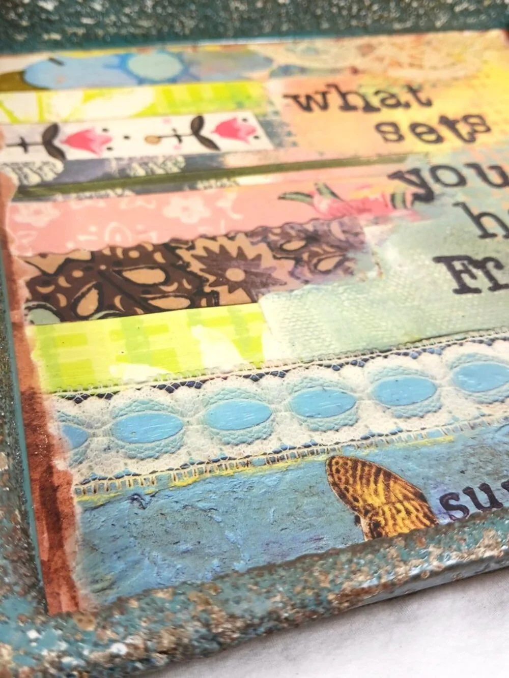 Kelly Rae Roberts DEMDACO What Sets...Free Decorative Tray Metal Square 12x12